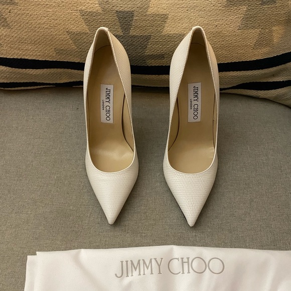 Jimmy Choo Anouk Lizard Latte Heels 36.5 NWT WOMEN PUMPS - Picture 6 of 12
